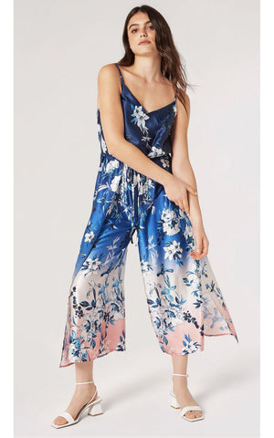 Apricot Ombre Floral Split Leg Jumpsuit 821705