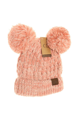 C.C Double Pompom Beanie- Hat23 Child