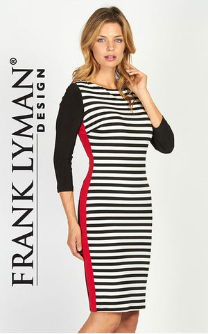 Superbe robe à rayures par Frank Lyman (56248)