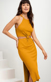 Lez a Lez Ribbed midi dress with knot 8220L