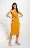 Lez a Lez Ribbed midi dress with knot 8220L