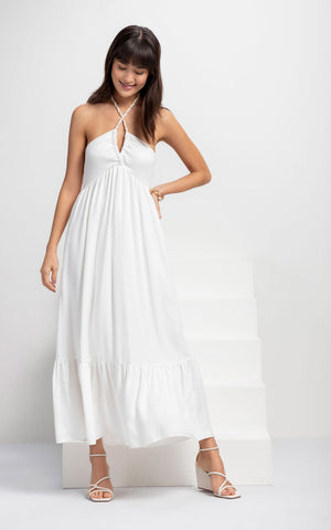 Lez a Lez White Midi Dress 8224L