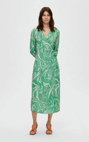 Selected «eco» Printed Wrap Dress 160-89030