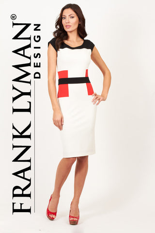 Ravissante robe à blocs de couleurs par Frank Lyman (32137)